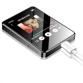 Портативный MP3-плеер Bluetooth 5.0 Музыкальный стереодинамик Мини-воспроизведение видео MP4 со светодиодным экраном Запись FM-радио