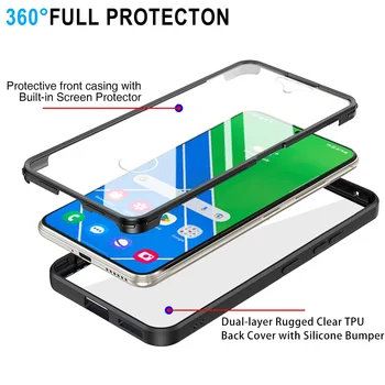 Чехол для Samsung Galaxy S23 S22 S21 FE M53 M52 M33 Военного класса с 360-дюймовым корпусом и встроенной защитной пленкой для экрана, Жесткая Прочная крышка