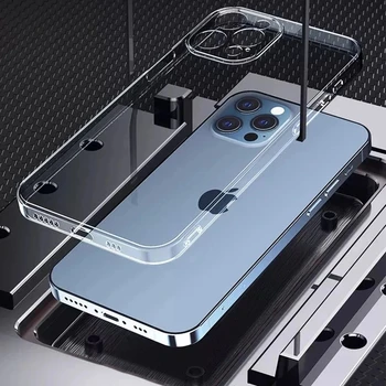 Прозрачный чехол Для телефона iPhone 14 13 Pro Max Case Силиконовый Мягкий Чехол iPhone 13 14 Plus Мягкий Акриловый Противоударный чехол