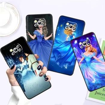 Для Xiaomi Mi Poco F5 F4 F3 F2 X5 X4 X3 M6 M5 M5S M4 M3 C40 Pro GT NFC 5G Черная Принцесса Золушка Чехол Для Телефона