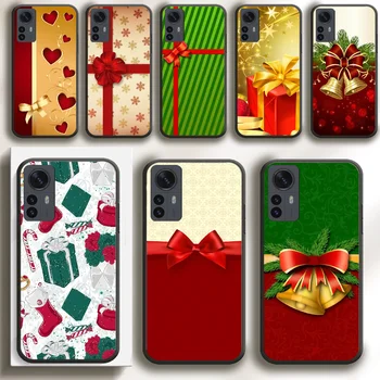 Рождественские Подарки Бант Чехол Для Телефона Xiaomi Mi 11 12 13 T Pro Lite Ultra Poco X3 X4 X5 F5 TPU Мягкий Черный