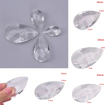 1шт прозрачные стеклянные кристаллы для люстры Кристаллы лампы Многогранные бусины Подвесные подвески-капли