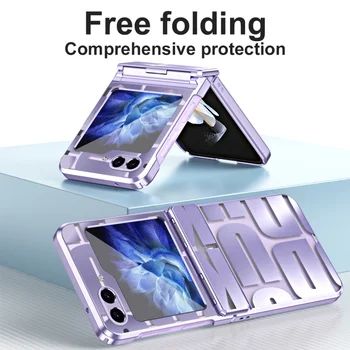 для Samsung Flip 5 Чехол для телефона Flip 4 Flip3 Складной экран с покрытием Tide, прозрачный шарнир, чехол для защиты от падения 