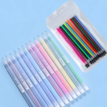 Набор цветных гелевых ручек Kawaii Ярких цветов, шариковая ручка для журнала, милые школьные принадлежности, Корейские канцелярские принадлежности для офиса
