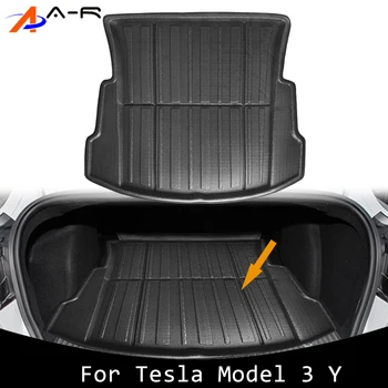 Коврик Для Заднего Багажника Автомобиля TPE Водонепроницаемые Защитные Накладки Грузовой Лайнер Лоток Для Багажника Коврик Для Пола Tesla Model 3 Модель Y 2017-2022 Модель 3 Y