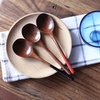 Японский Стиль Nanmu Spoon Деревянная Ложка Кухонная Утварь Для Приготовления Пищи Инструмент Суповая Чайная Ложка Для Приготовления Пищи Kicthen Деревянная Ложка