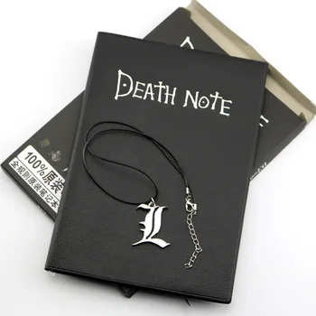 Набор блокнотов Anime Death Note формата А5, кожаный журнал и ожерелье, перьевая ручка, журнал для записи анимационных произведений искусства, блокнот