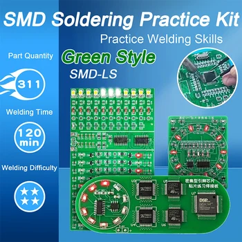 Набор для практики пайки из трех частей SMD Печатная плата Светодиодный электронный SMT компонент DIY PCB Kit Проектные инструменты Базовый набор для пайки