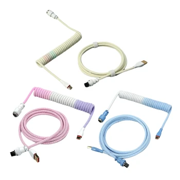 Спиральный кабель Aviators Coil Cable Type-C к металлическому разъему USB для механической клавиатуры Dropship