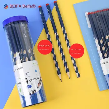 Набор карандашей 12/30шт с коробкой-бочонком, деревянные нетоксичные ручки HB для письма для студентов, офисные школьные канцелярские принадлежности, подарок для детей