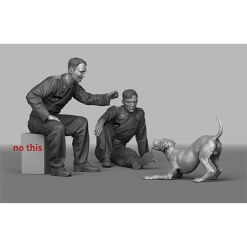 Набор моделей из смолы в масштабе 1/35, моделирующий сцену, солдата и собаку в состоянии покоя, в разобранном виде, неокрашенную игрушку для моделирования DIY