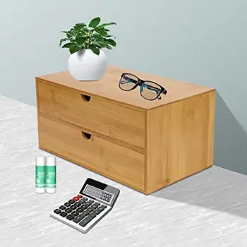Настольный органайзер ZemMini с бамбуковым ящиком, ящик для хранения столешницы для офиса дома, туалетные принадлежности В сборе не требуются