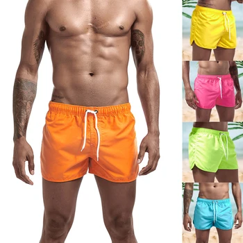 Мужские плавательные шорты с быстросохнущей резинкой на талии, для серфинга, водных видов спорта, пляжного плавания, шорты на шнурке, летние
