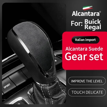 Для 2011-2019 Buick Regal Замшевая крышка переключения передач из алькантары в салоне автомобиля, ручка переключения головок, отделка рамы, защитный чехол