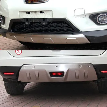 2ШТ Накладка переднего + заднего бампера из нержавеющей стали для nissan X-TRAIL T32 2014-16 Автомобильные чехлы для укладки автомобилей
