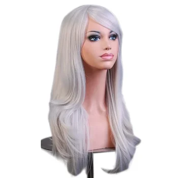 кудрявый серо-блондинистый парик длиной 70 см, накладные шиньоны, искусственные волосы, женские парики для косплея для чернокожих женщин