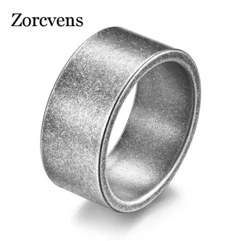 KOTiK Простые Панк Винтажные кольца из нержавеющей стали серебристого цвета 10 мм для мужчин, готические кольца в стиле хип-хоп в стиле ретро, мужские ювелирные подарки