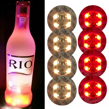 40 ШТ. светодиодных подставок с подсветкой, наклейки на подставки для бутылок с ликером, светящийся коврик для напитков, Клубный бар, автомобиль для вечеринки, Свадебная ваза, декор