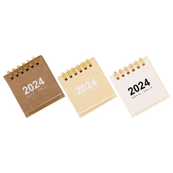 3 шт Настольный календарь на 2024 год The Office Decor Flip для небольших и свежих сессий Confier Paper Mini Home Accessory