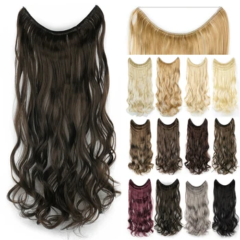Шиньоны Soowee из длинных коричневых синтетических волос Fish Line Fusion Для наращивания невидимых волнистых волос Cabello Perruque Femme
