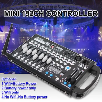 YUER Mini Battery Powerd 192CH DMX512 Контроллер С Беспроводным Wifi Фейдером Command Wing Party Lighting Console Сцена Dj Дискотеки