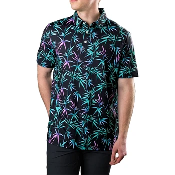 2023 Летние мужские рубашки поло для гольфа с цветочным повседневным принтом, модные топы, футболка с коротким рукавом, Быстросохнущая Дышащая рубашка Поло, одежда