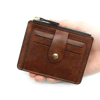 Роскошный маленький мужской кошелек для кредитных ID-карт, мужской тонкий кожаный кошелек с карманом для монет, Брендовый дизайнерский кошелек для мужчин и женщин