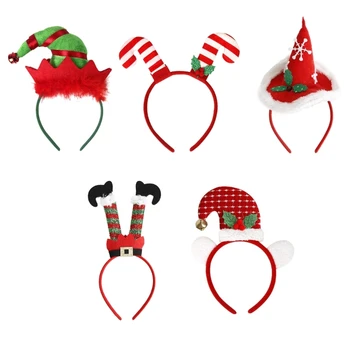 Головной убор на рождественскую тематику Фестивальная декоративная повязка на голову Принадлежности для праздничных вечеринок N7YD
