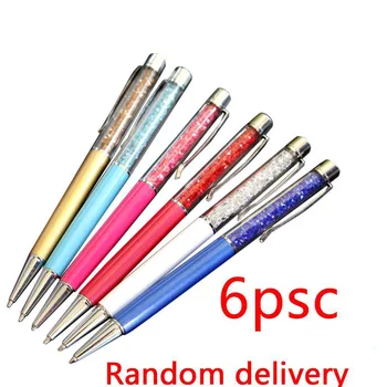 6шт Гелевые Ручки Кристалл Милые Гелевые Чернильные Ручки Случайный Цвет Для Студента