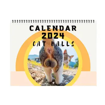 Календарь Котенка 2024 Календарь Больших Кошачьих Задниц Милый Кот 2024 Ежемесячный Настенный Календарь Cutie Cat Calendar 2024 Для Маленького Стола